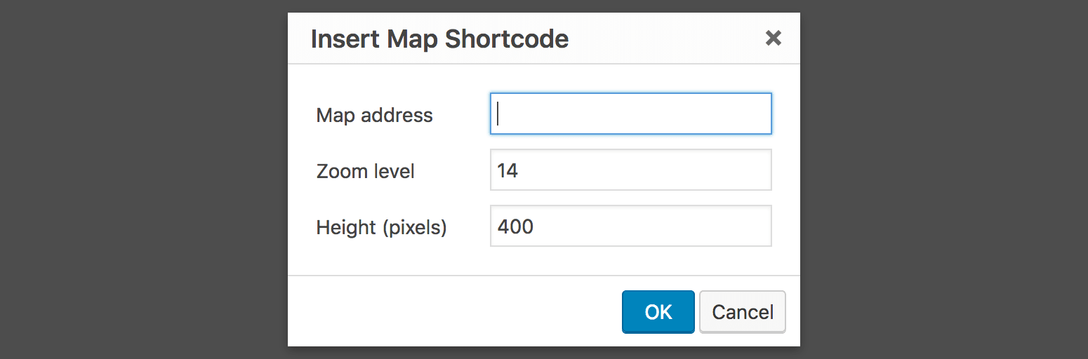 Insert Map Shortcode