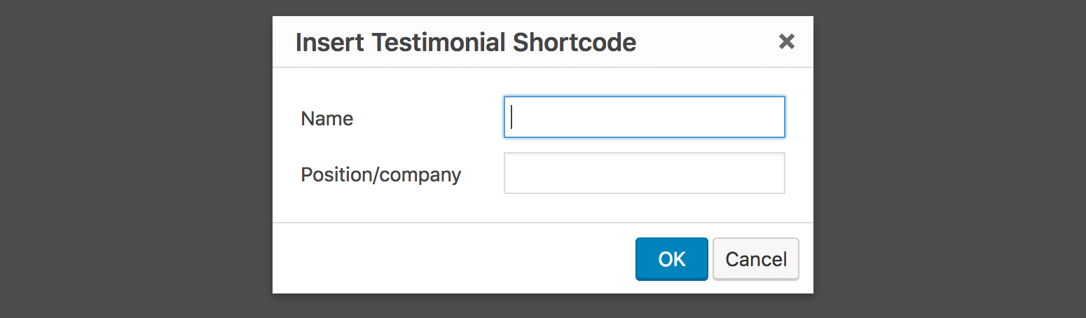 Insert Testimonial Shortcode